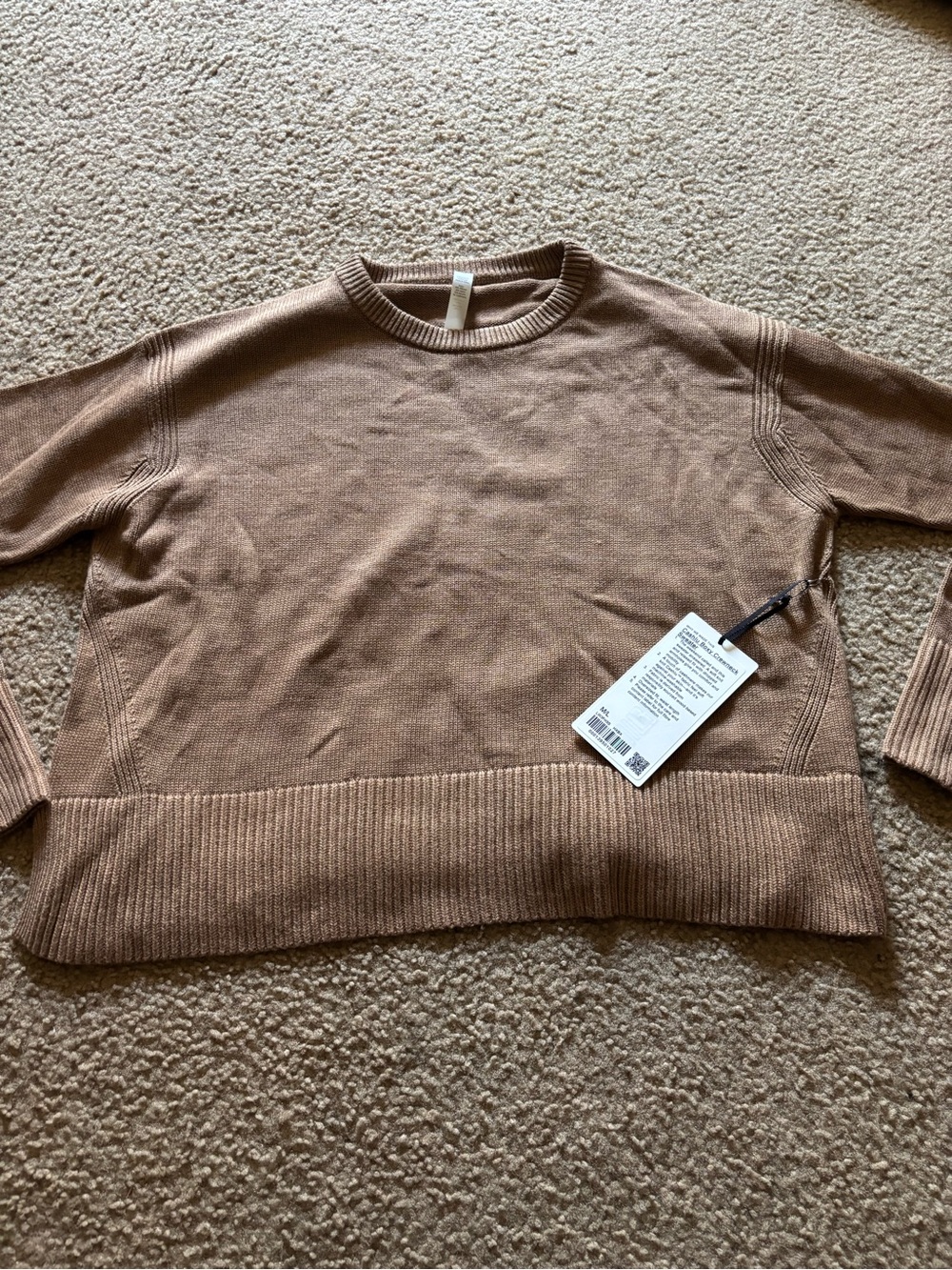 NEW Lululemon Cashlu Boxy Crewneck Sweater Size S/M Brown